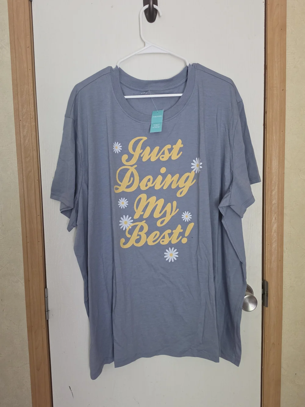Maurices Blue Tee with Yellow Daisy Graphic